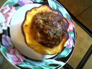Ground Beef'n Acorn Squash Bake