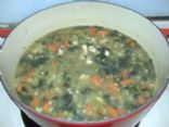 Chicken Barley Soup with Spinach