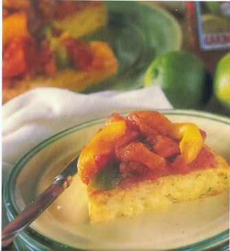 Cornmeal Tart with Roast Bell Pepper Ratatouille