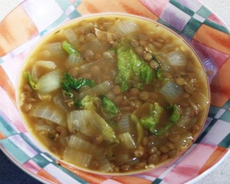 Image of Onion Soup With Lentils, Sausage, & Escarole, Spark Recipes