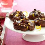 Chocolate Drops With Pistachios and Cherries