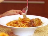 Amatriciana With Spicy Smoked Mozzarella Meatballs.