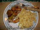 Image of Pork Chops With Cinnamon Apples And Parsleyed Egg Noodles, Spark Recipes