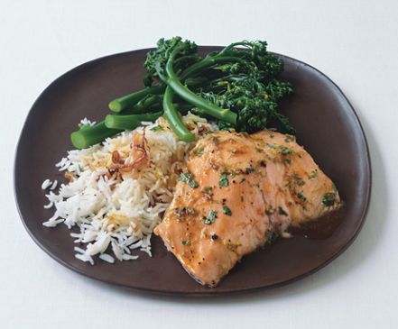 Image of Lime And Honey -glazed Salmon With Basmati And Broccolini, Spark Recipes