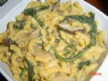 Macaroni N Cheese with TVP, Spinach & Shiitake