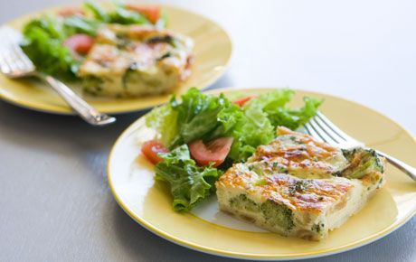 Organic (non-dairy) Crustless Broccoli and Onion Quiche