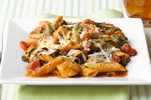 Three Cheese Chicken Penne Pasta Bake