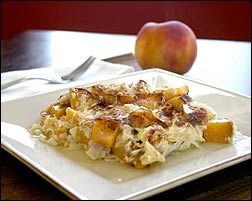 Image of Hg's Peach & Cottage Cheese Cinnamon Kugel, Spark Recipes