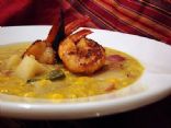 Image of Poblano-corn Chowder With Grilled Shellfish, Spark Recipes