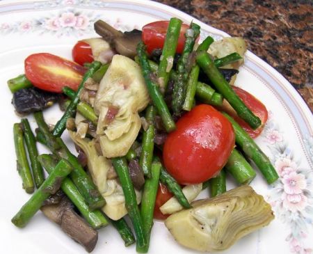 Image of Asparagus, Artichoke And Mushroom Saute, Spark Recipes