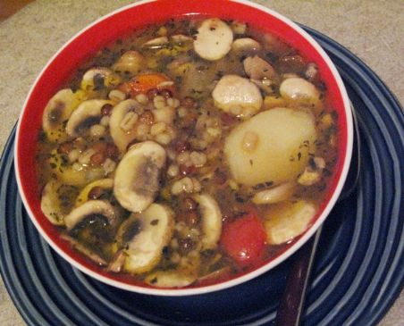 Barley Lentil Mushroom Soup