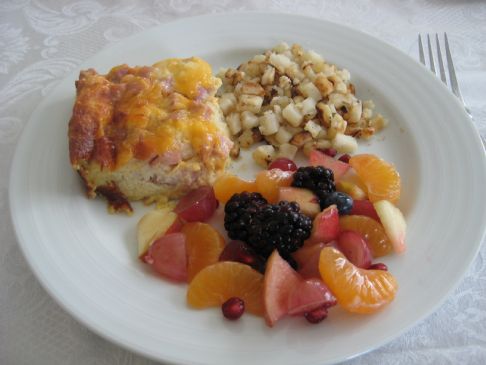 Lower Fat Strada - Ham&Egg Breakfast Bake