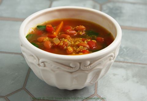 Image of Pink Bean, Quinoa And Spinach Soup, Spark Recipes
