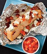 Grilled Salmon, Bacon & Feta Packets Recipe - Every Day with Rachael Ray