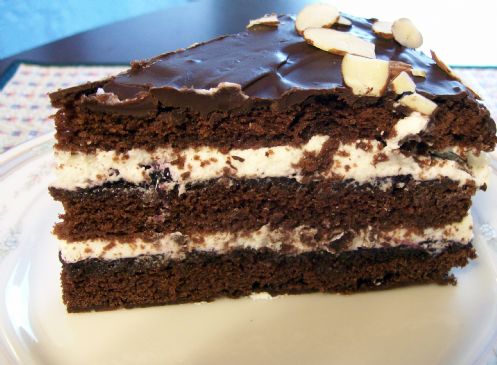 Image of Choclate Fudge Cake With Blueberry Jam And Whipped Cream, Spark Recipes